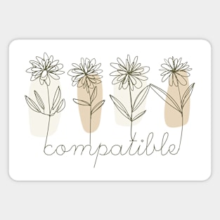 Compatible hand drawn flowers, inspirational meanings Magnet